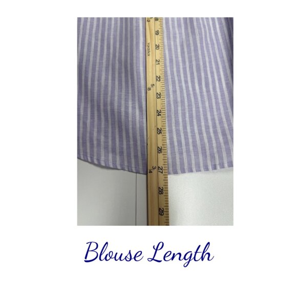 Liz Claiborne Shirt Women's, Size Small, Chic Linen-Blend Striped - Picture 5 of 7